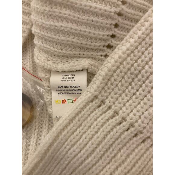 Cloth by Design Women's Button Front Tunic Cardigan Sweater Medium Egg White NWT - Picture 7 of 7